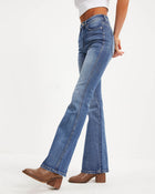 Medium Wash % Retro High Rise Bell Bottom Denim 1 1