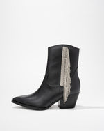 Black % Rowan Crystal Fringe Bootie-2
