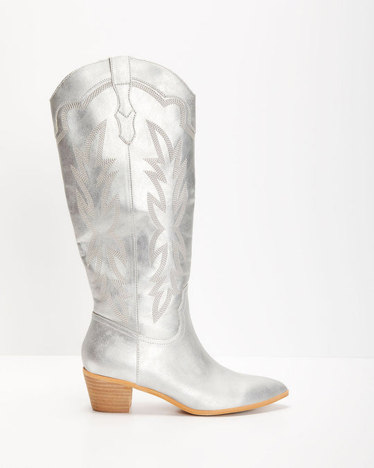 Silver % Lumie Heeled Boots  Metallic-1