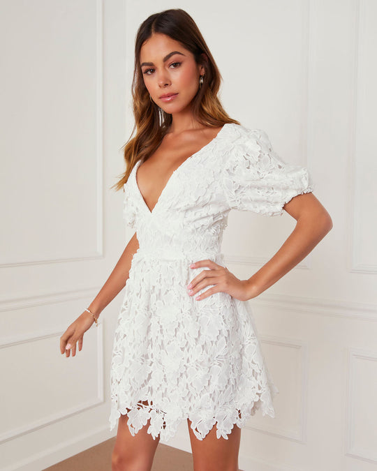 White % Vitoria Lace Mini Dress-4
