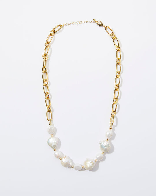 Gold % Deep Sea Pearl Necklace-1