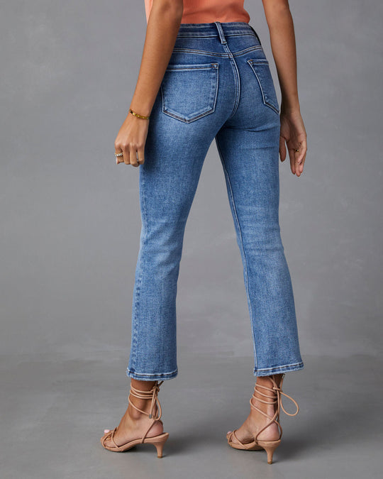 Medium Wash  %  May Mid Rise Cropped Flare Jeans – 2