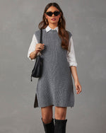 Grey % Merritt Sleeveless Mini Sweater Dress-5