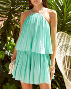 Seafoam % Scarletta Pleated Top-1