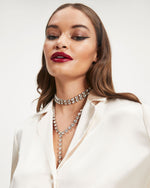 Champagne % Sophistication Satin Button Down Blouse-5