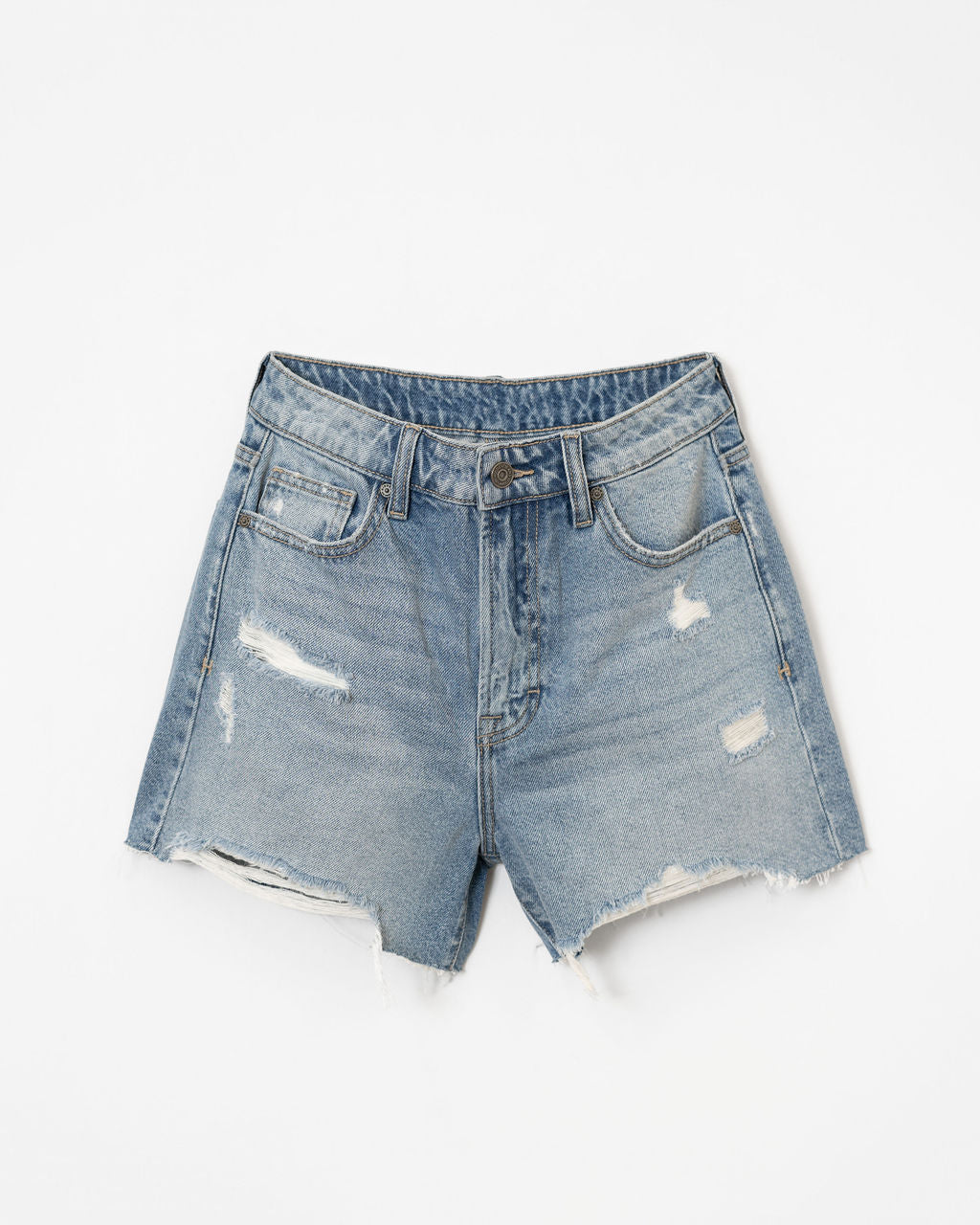 Stassi High Rise Distressed Mom Jean Shorts – VICI