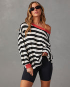 Black Combo %  Morwenna Striped Long Sleeve Top 1