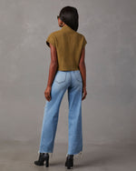 Olive % Brooke Mock Neck Short Sleeve Sweater-4