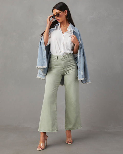Kelso High Rise Wide Leg Cropped Jeans – VICI