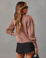 Brown % Nellis Premium Pullover Sweater-4