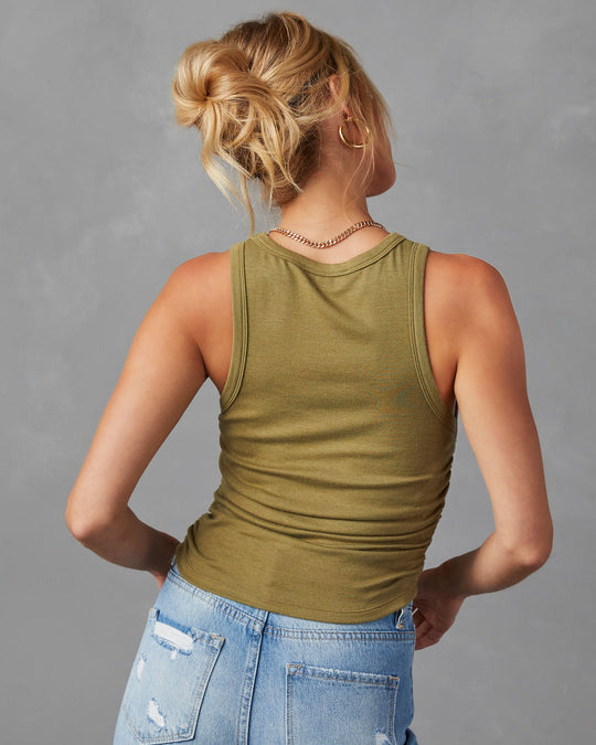 Olive % Rory Ruched Tank-2