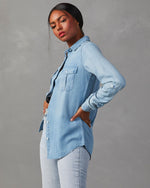 Light Wash % Katana Chambray Utility Top-3