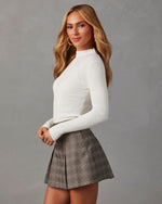 Ivory % Tobey Ribbed Mock Neck Sweater-3