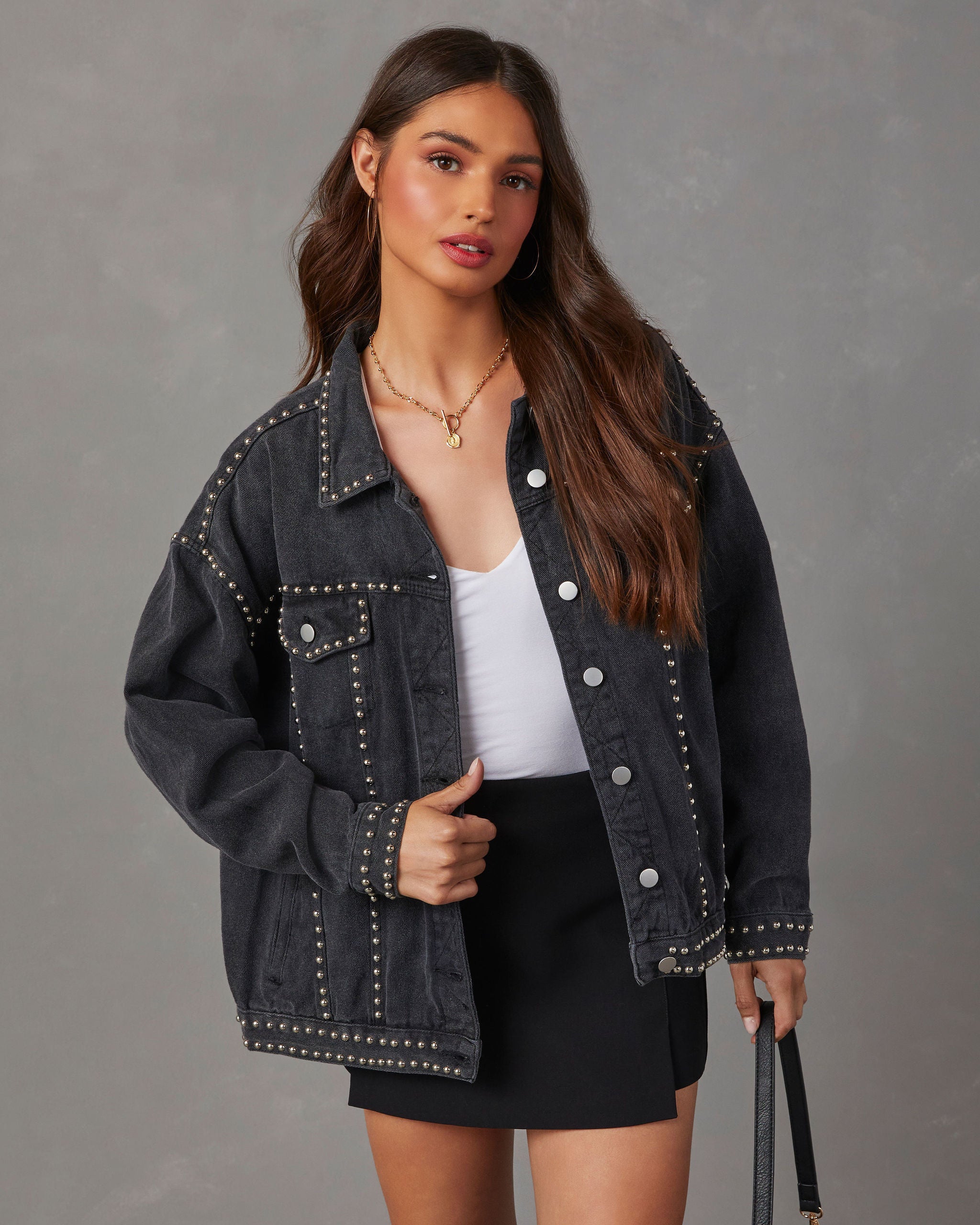 Big black deals jean jacket