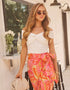 Citrus Skies Floral Midi Skirt