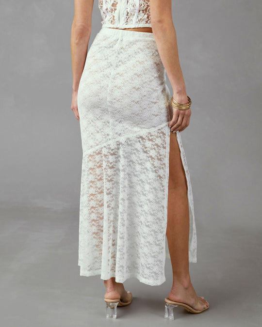 Off White %  Yours Truly Lace Maxi Skirt 2