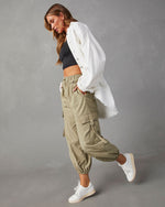 Olive % Carlson Cargo Utility Joggers-5