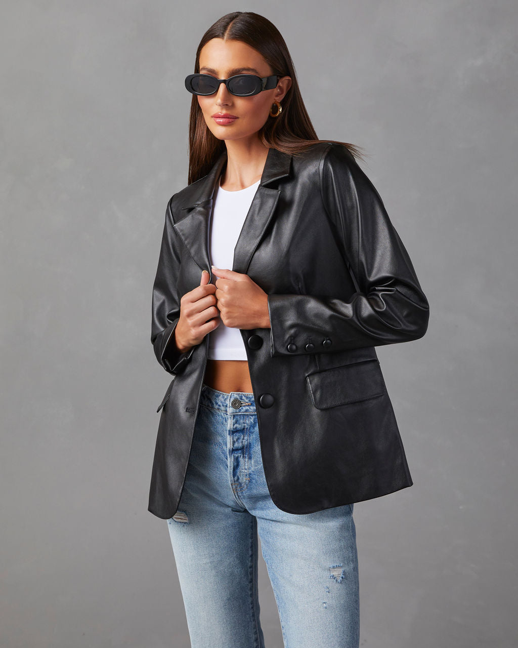 Bedford Faux Leather Blazer – VICI