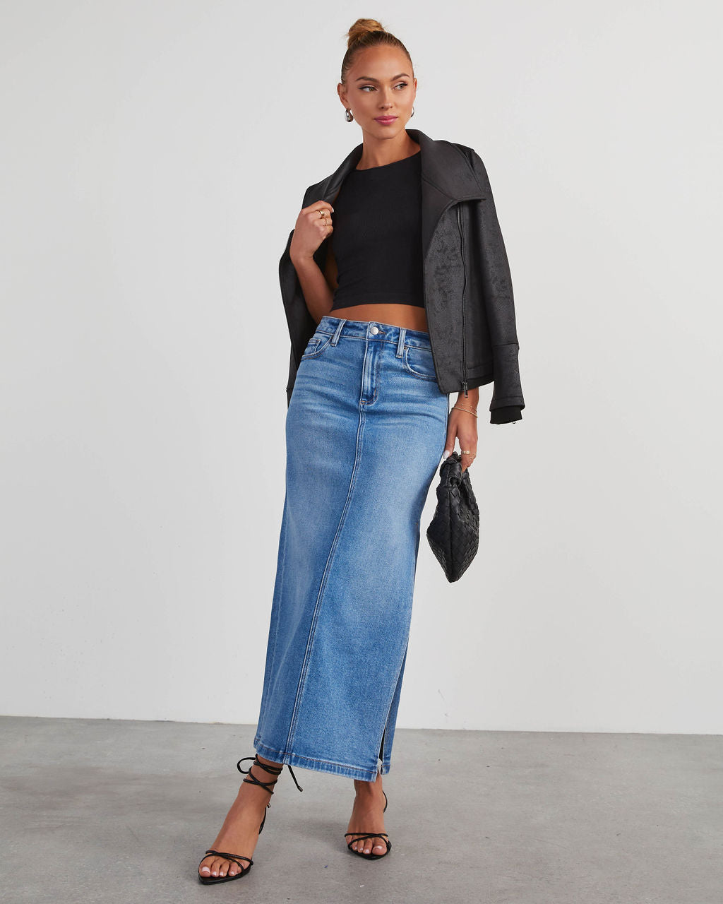 Vintage Streetwear PU Leather High Waist Pencil Skirt - Zipper High Sp –  Zebuci