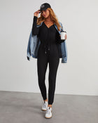 Black % Colette Pocketed Drawstring Jumpsuit-1