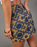 Summer Tour Geometric Print Denim Mini Skirt