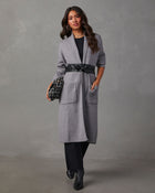 Grey %  Coletti Longline Open Front Duster-1