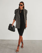 Black % Masey Knit Cutout Midi Sweater Dress-2