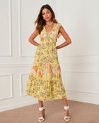 Yellow % Novalie Boho Tiered Maxi Dress-1