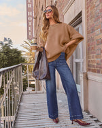 Taupe % Elouise Knit Oversized Pullover Sweater-1