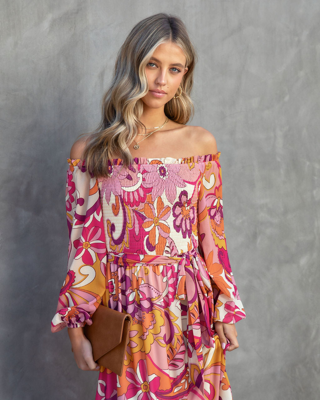 Zoey Floral Off The Shoulder Maxi Dress – VICI
