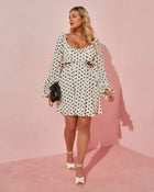 Black/White % Always Bonita Polka Dot Cutout Mini Dress-1