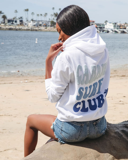 White % Cabana Surf Club Hooded Sweatshirt-1