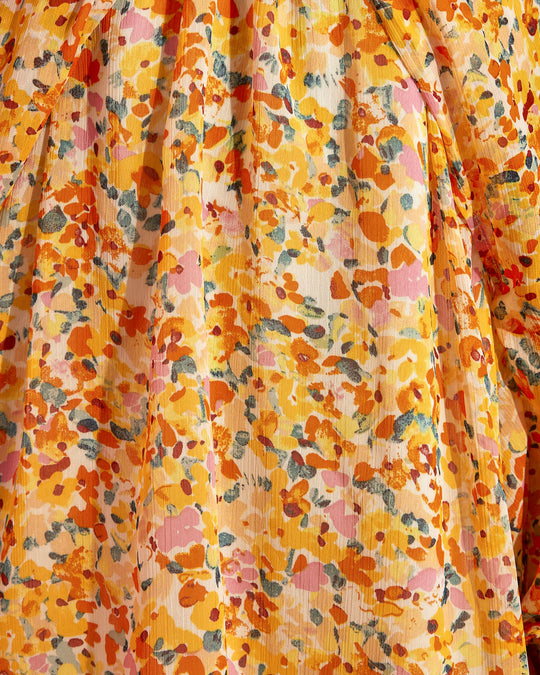 Yellow/Floral % Chantelle Floral Chiffon Mini Dress-2