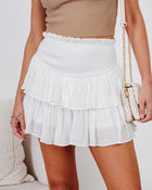 White % Emberly Smocked Tiered Skort-1
