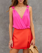 Hot Pink %  Farida Drape Bodysuit 1