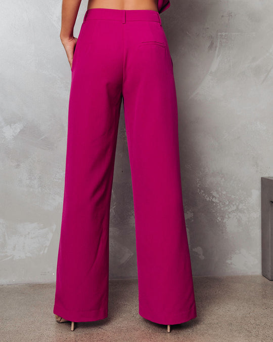 Magenta % Fashionista Confessions Pocketed Wide Leg Pants-1