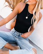 Black % Go-To Ribbed Modal Tank-9