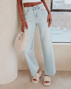 Light Wash % Logan High Rise Stretch Wide Leg Jeans 1 2