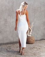 Luna Ribbed Knit Midi Dress Beige / XS Luna Ribbed Knit Midi Dress Beige / XS