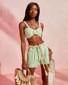 Mint % Saylor Cotton Crop Top-1