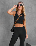 Black % Spanx  Seamless Sculpt Chevron Ribbed Longline Medium-1