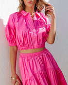 Hot Pink %  Sunny Meadow Crop Top 1