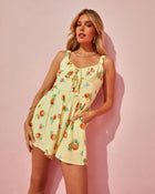 Yellow Multi %  Taste Of Summer Printed Pocketed Romper 1