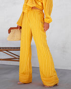 Yellow % Tatianna High Waisted Wide Leg Pants-1