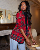 Plaid % Eve Pocketed Plaid Blazer-1
