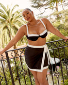 Black/White % Bora Bora Colorblock Underwire Bikini Top-1