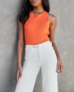 Orange % Yolanda Knit Tank-3